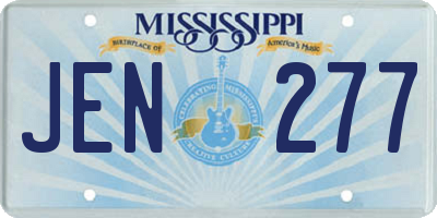 MS license plate JEN277