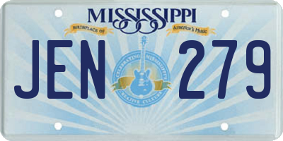 MS license plate JEN279