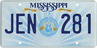 MS license plate JEN281