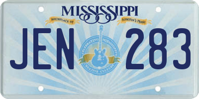 MS license plate JEN283