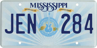 MS license plate JEN284