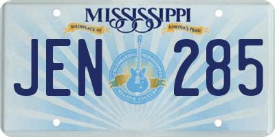 MS license plate JEN285