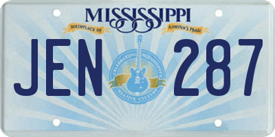 MS license plate JEN287