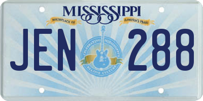 MS license plate JEN288