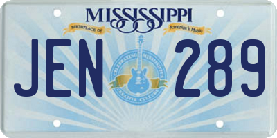 MS license plate JEN289