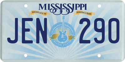 MS license plate JEN290
