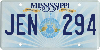 MS license plate JEN294