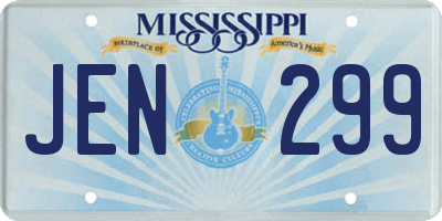 MS license plate JEN299