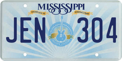 MS license plate JEN304