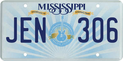 MS license plate JEN306