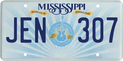 MS license plate JEN307