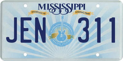 MS license plate JEN311