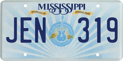 MS license plate JEN319