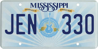 MS license plate JEN330