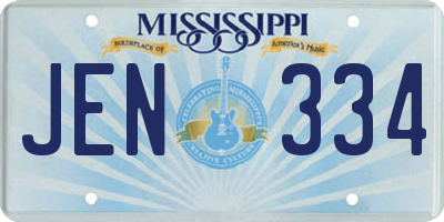 MS license plate JEN334