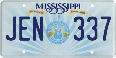 MS license plate JEN337