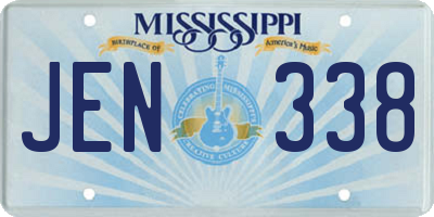 MS license plate JEN338