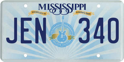 MS license plate JEN340