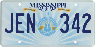 MS license plate JEN342