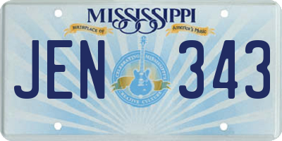 MS license plate JEN343