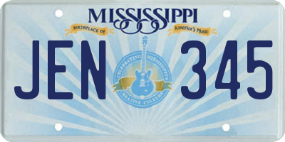 MS license plate JEN345