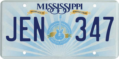 MS license plate JEN347