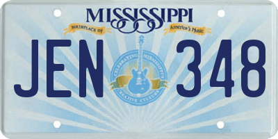 MS license plate JEN348