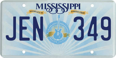MS license plate JEN349