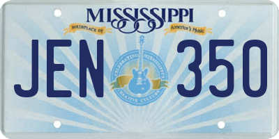 MS license plate JEN350