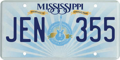 MS license plate JEN355