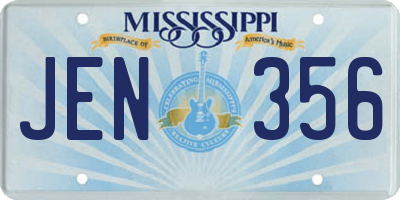 MS license plate JEN356