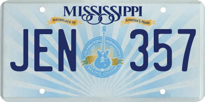 MS license plate JEN357