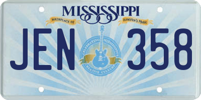 MS license plate JEN358