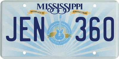 MS license plate JEN360