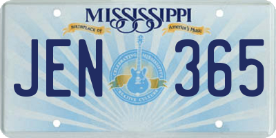 MS license plate JEN365