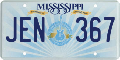 MS license plate JEN367