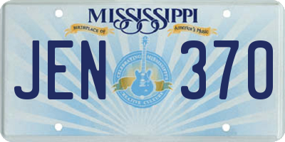 MS license plate JEN370