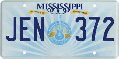 MS license plate JEN372