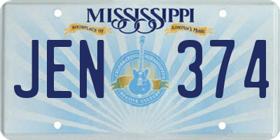 MS license plate JEN374