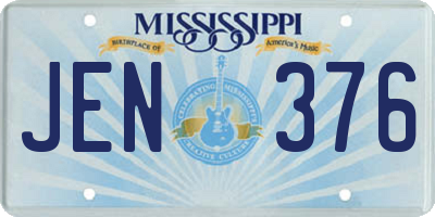 MS license plate JEN376