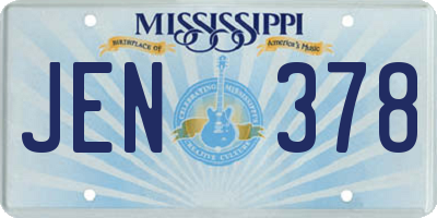 MS license plate JEN378