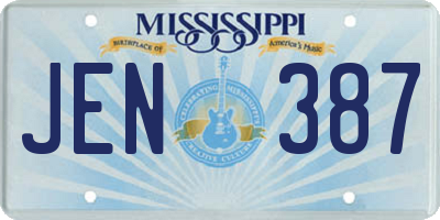 MS license plate JEN387