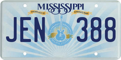 MS license plate JEN388