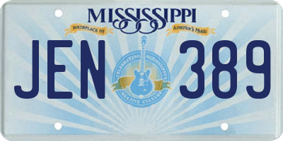 MS license plate JEN389