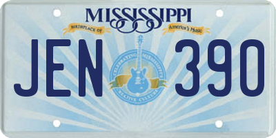 MS license plate JEN390