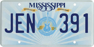 MS license plate JEN391