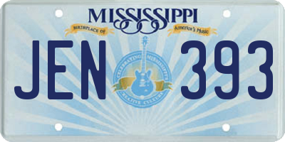 MS license plate JEN393
