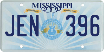 MS license plate JEN396