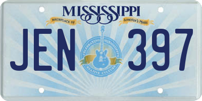 MS license plate JEN397