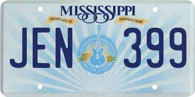 MS license plate JEN399